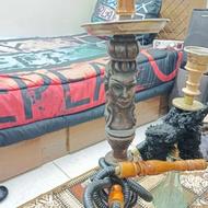 قلیان تنه برنجی و چوبی