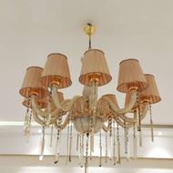 لوستر بلوری مدرن 10 شاخه شید دار