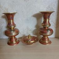 گلدان برنجی برنزی دکوری کلکسیون ظروف آشپزخانه آنتیک برنز