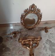 آینه کنسول دیواری به همراه 2 عدد شمعدان