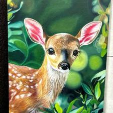 تابلو رنگ روغن طرح آهوی زیبا