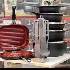 سرویس قابلمه بسیارشیک وپرکاربرد 20پارچه چدن گرانیک