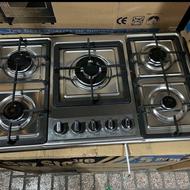 حراج واقعی گاز 5شعله استیل درجه یک(2سال ضمانت)