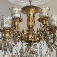 لوستر برنجی ده شاخه شامپاینی