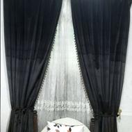 پرده مخمل به همراه تور