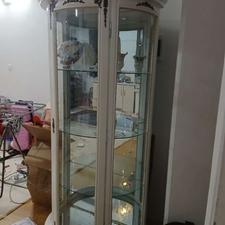 ویترین ایستاده سفید چوبی 3 طبقه