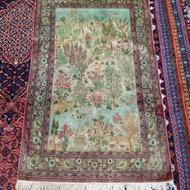 فرش تمام ابریشم قدیمی عتیقه