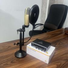 پکیج میکروفون و کارت صدا استودیویی