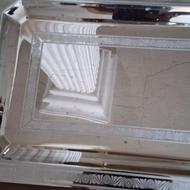 دو عدد سینی یه عدد دکوری مینا .ویه عدد قاب نقره ای