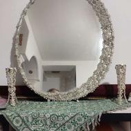 اینه شمعدون نقره کوبی