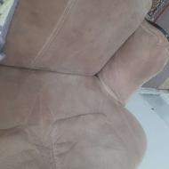 مبل کرمی با چوب گردو راحتی