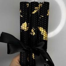 شمع دو تایی طلاکوی مشکی