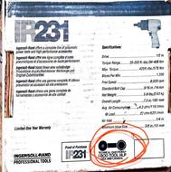 بکس بادی آمریکایی ingersoll-rand مدل ir231