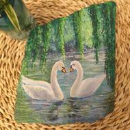 تابلو رنگ روغن روی سنگ