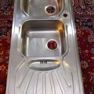 سینک ظرف شویی دو لگنه 120 در 50