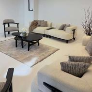 مبل راحتی مینیمال دسته چوبی تختخوابشو / مبل چسترلورنت پاریس