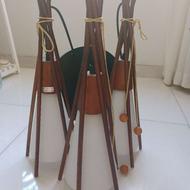 لوستر چوبی سه شاخه