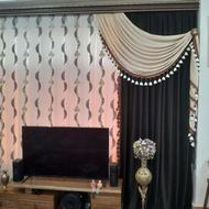 پرده سه برابر دوخت به همراه دو والان در ابعاد جداگانه 4 متر