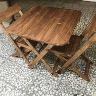 میز و صندلی تاشو‌ چوبی