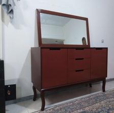 کنسول و آیینه تمام چوب رنگ شده