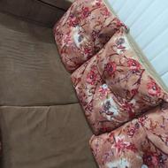 مبل 7 نفره قهوه‌ای بالشتی