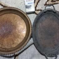 دوعددسینی مسی قدیمی ماله دوره قاجار