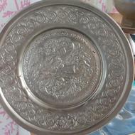 بشقاب قاجاری نقره