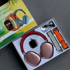 ست ساعت هوشمند + هدفون با چهار بند متفاوت