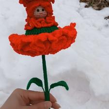 گل عروسکی بافته شده با دست