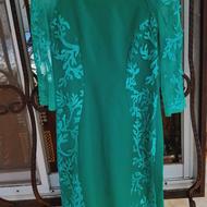 لباس مجلسی نوقد تا زیر زانو فقط دوبار پوشیده شده