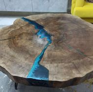 میز چوب گردو قطور رزینی