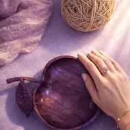 بشقاب سرو چوبی طرح سیب