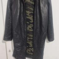 کاپشن چرم بلند سایز L