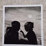 طرح موتورسوار ، تابلو نقاشی ، سیاه قلم