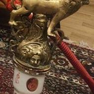 قلیون برنجی سالم چند ساله دوسیب کشیده شده