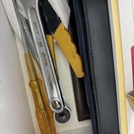 دسته بوکس جغجغه ای ، آچار فرانسه و آلن 8 پر و پیچ گوشتی 4 سو