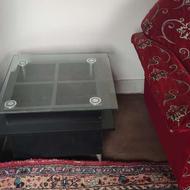 میز عسلی و میز وسط مبلمان چوبی و شیشه ای