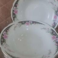 یک دست بشقاب پلوخوری گُل اَبرویی چینی اصل