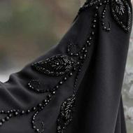 چادر مشکی گلدوزی و جواهر دوزی