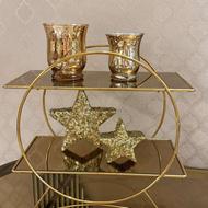 استند فلزی طلایی دو طبقه