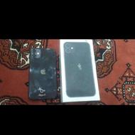 ایفون 11باطری صد تک سیم 128 مشکی در حد نو