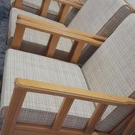 شش عدد مبل چوبی تکنفره و تخت خواب دونفره