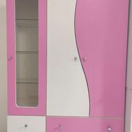 کمد دو تکه سفید و صورتی