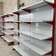 پیشخوان شیشه ای قفسه انبار قفسه فلزی میز چک اوت استند سیگار