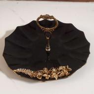 جا شیرینی سرامیکی دسته طلای