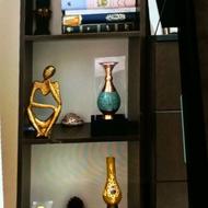 کتابخانه 4 طبقه چوبی رنگ قهوه یی بدون خط وخش