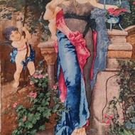 تابلو فرش دستباف پرداخت برجسته شده