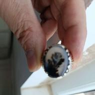 انگشتر نقره با نگین شجر قائن اصل