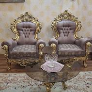 دوعدد مبل سلطنتی بزرگ تمام چوب راش با پارچه ترک سفارش تبریز