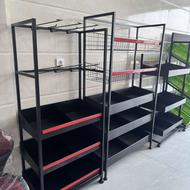 استند چرخدار قفسه دوطرفه قفسه فلزی قفسه هایپری میز چک اوت